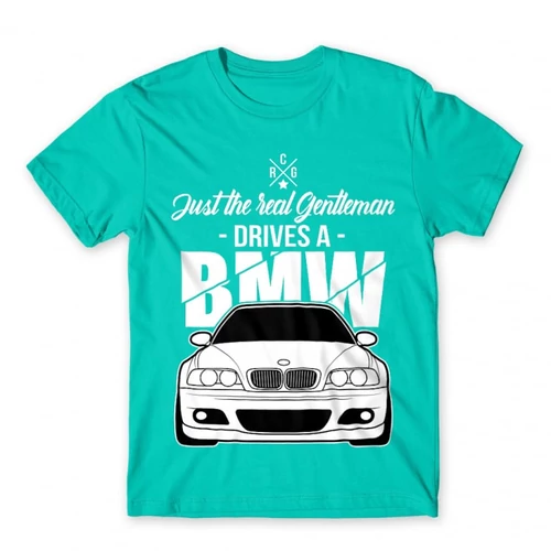 Türkiz BMW férfi rövid ujjú póló - Just the real Gentleman - BMW E46