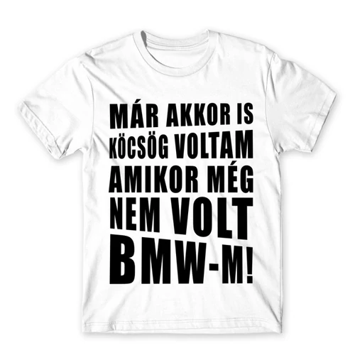 Fehér BMW férfi rövid ujjú póló - Köcsög BMW-s