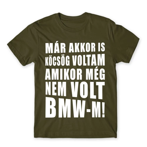 Khaki BMW férfi rövid ujjú póló - Köcsög BMW-s