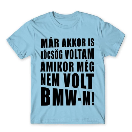 Világoskék BMW férfi rövid ujjú póló - Köcsög BMW-s