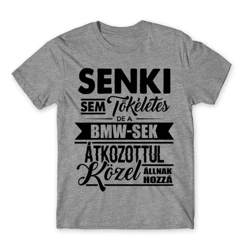 Sportszürke BMW férfi rövid ujjú póló - Senki sem tökéletes