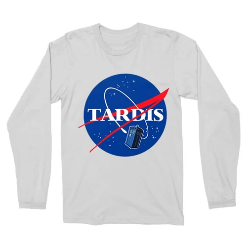 Fehér NASA férfi hosszú ujjú póló - Tardis