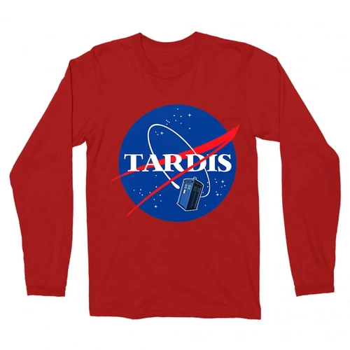 Piros NASA férfi hosszú ujjú póló - Tardis