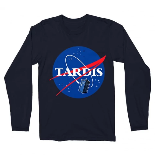 Sötétkék NASA férfi hosszú ujjú póló - Tardis