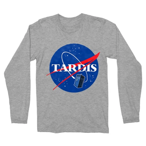 Sportszürke NASA férfi hosszú ujjú póló - Tardis