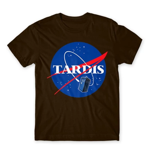 Barna NASA férfi rövid ujjú póló - Tardis