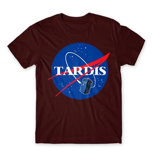 Bordó NASA férfi rövid ujjú póló - Tardis