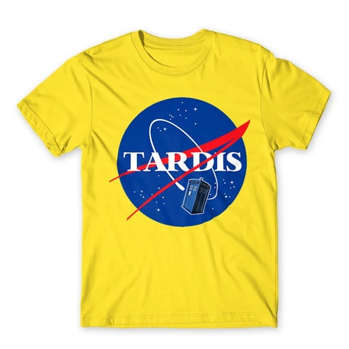 Citromsárga NASA férfi rövid ujjú póló - Tardis