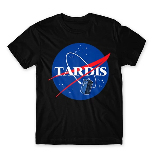 Fekete NASA férfi rövid ujjú póló - Tardis