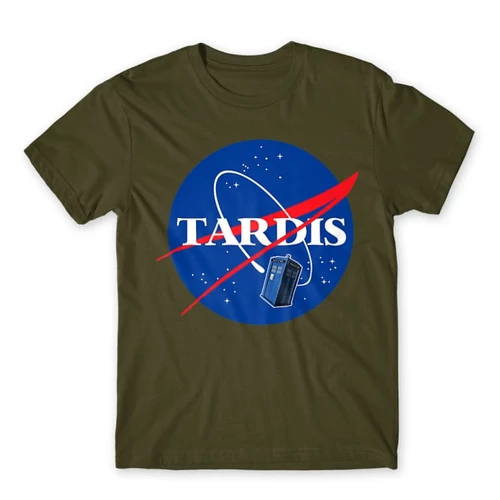 Khaki NASA férfi rövid ujjú póló - Tardis