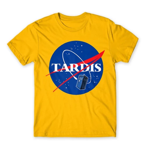Sárga NASA férfi rövid ujjú póló - Tardis