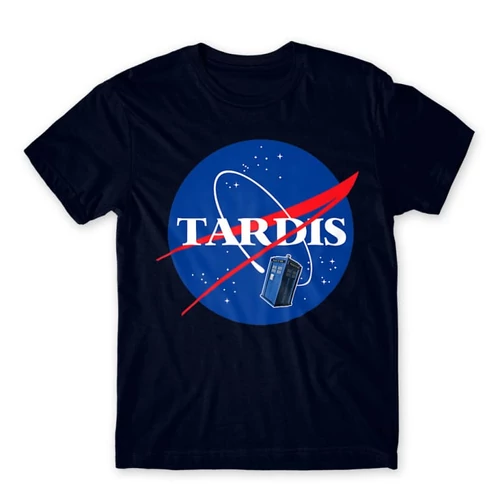 Sötétkék NASA férfi rövid ujjú póló - Tardis