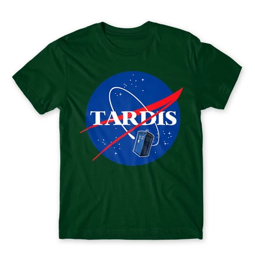 Sötétzöld NASA férfi rövid ujjú póló - Tardis