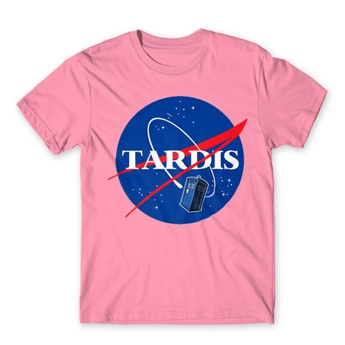 Világos rózsaszín NASA férfi rövid ujjú póló - Tardis