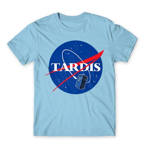 Világoskék NASA férfi rövid ujjú póló - Tardis
