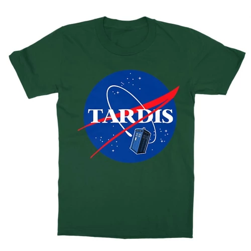 Sötétzöld NASA gyerek rövid ujjú póló - Tardis
