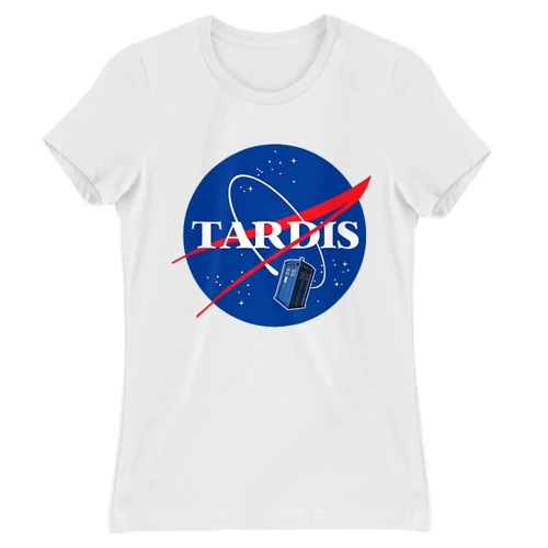 Fehér NASA női rövid ujjú póló - Tardis
