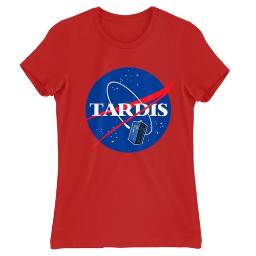 Piros NASA női rövid ujjú póló - Tardis
