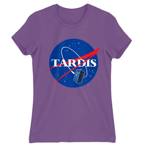 Világoslila NASA női rövid ujjú póló - Tardis