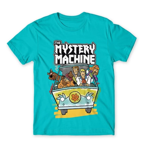 Atollkék Scooby-Doo férfi rövid ujjú póló - The Mystery Machine