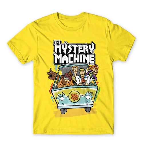 Citromsárga Scooby-Doo férfi rövid ujjú póló - The Mystery Machine