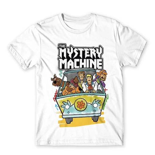 Fehér Scooby-Doo férfi rövid ujjú póló - The Mystery Machine
