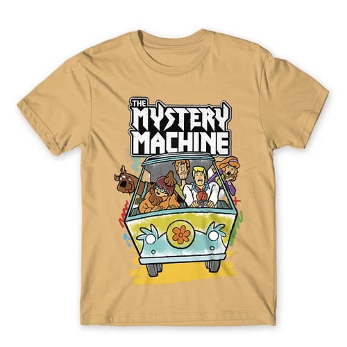 Homok Scooby-Doo férfi rövid ujjú póló - The Mystery Machine