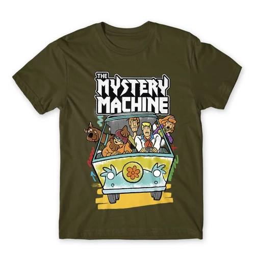 Khaki Scooby-Doo férfi rövid ujjú póló - The Mystery Machine