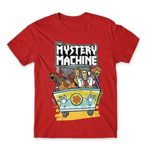 Piros Scooby-Doo férfi rövid ujjú póló - The Mystery Machine