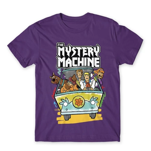 Sötétlila Scooby-Doo férfi rövid ujjú póló - The Mystery Machine