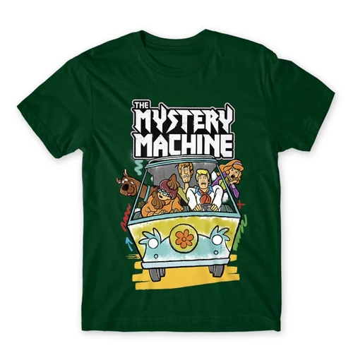 Sötétzöld Scooby-Doo férfi rövid ujjú póló - The Mystery Machine