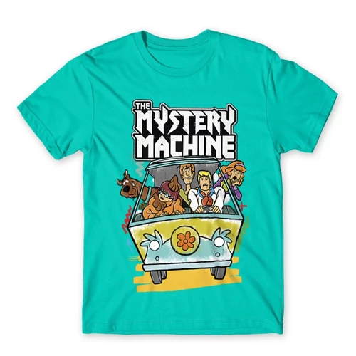 Türkiz Scooby-Doo férfi rövid ujjú póló - The Mystery Machine