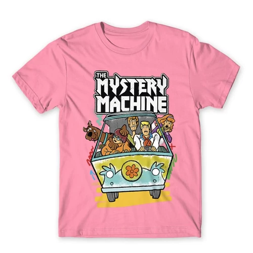 Világos rózsaszín Scooby-Doo férfi rövid ujjú póló - The Mystery Machine