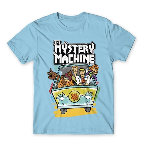Világoskék Scooby-Doo férfi rövid ujjú póló - The Mystery Machine