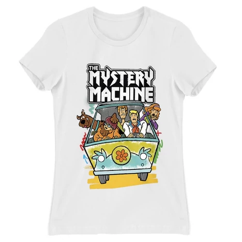 Fehér Scooby-Doo női rövid ujjú póló - The Mystery Machine