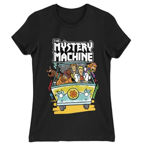Fekete Scooby-Doo női rövid ujjú póló - The Mystery Machine