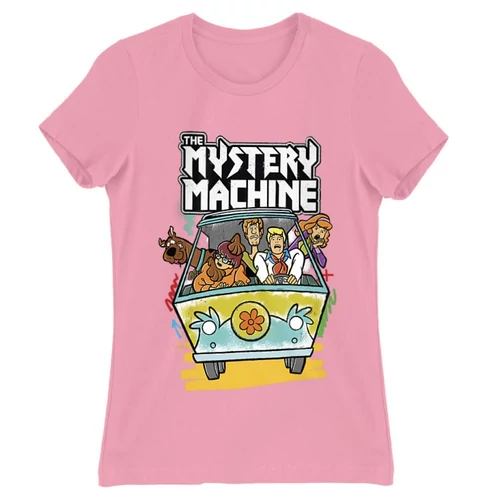 Világos rózsaszín Scooby-Doo női rövid ujjú póló - The Mystery Machine