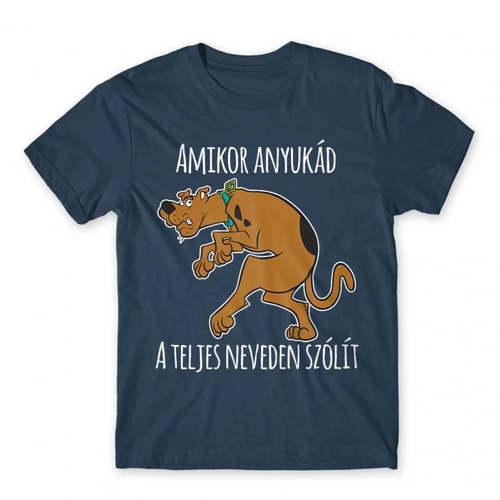 Denim Scooby-Doo férfi rövid ujjú póló - Amikor anyukád a teljes neveden szólít