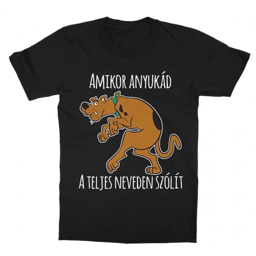 Fekete Scooby-Doo gyerek rövid ujjú póló - Amikor anyukád a teljes neveden szólít