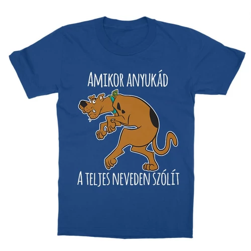 Királykék Scooby-Doo gyerek rövid ujjú póló - Amikor anyukád a teljes neveden szólít