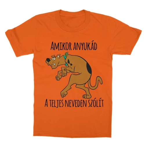 Narancs Scooby-Doo gyerek rövid ujjú póló - Amikor anyukád a teljes neveden szólít