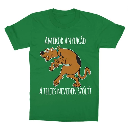 Zöld Scooby-Doo gyerek rövid ujjú póló - Amikor anyukád a teljes neveden szólít