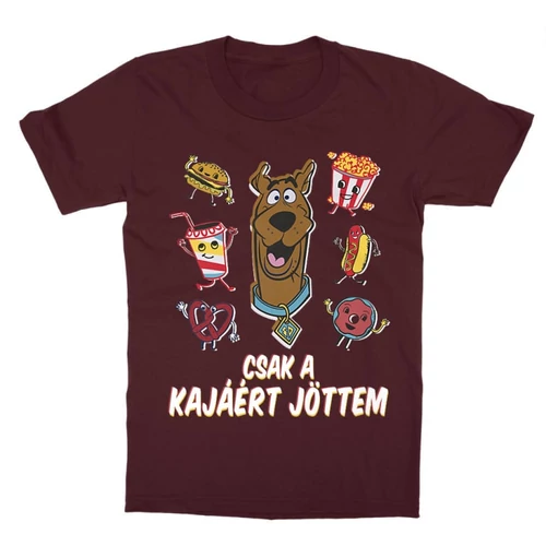 Bordó Scooby-Doo gyerek rövid ujjú póló - Csak a kajáért jöttem