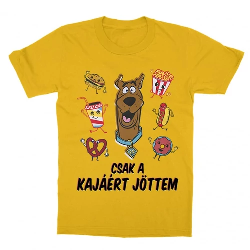 Sárga Scooby-Doo gyerek rövid ujjú póló - Csak a kajáért jöttem