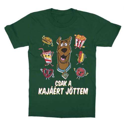 Sötétzöld Scooby-Doo gyerek rövid ujjú póló - Csak a kajáért jöttem