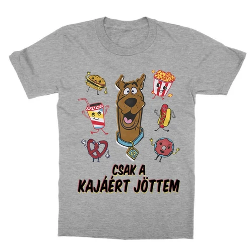 Sportszürke Scooby-Doo gyerek rövid ujjú póló - Csak a kajáért jöttem