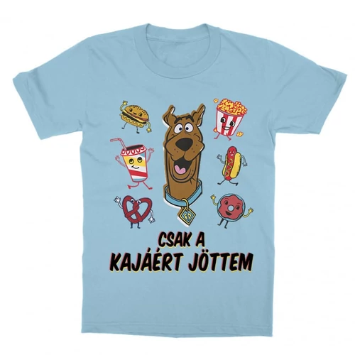 Világoskék Scooby-Doo gyerek rövid ujjú póló - Csak a kajáért jöttem