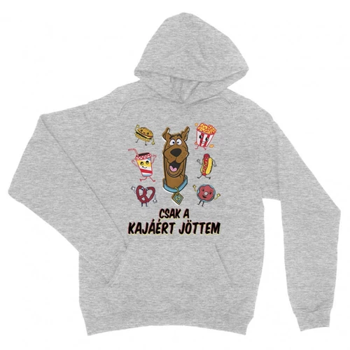 Sportszürke Scooby-Doo unisex kapucnis pulóver - Csak a kajáért jöttem