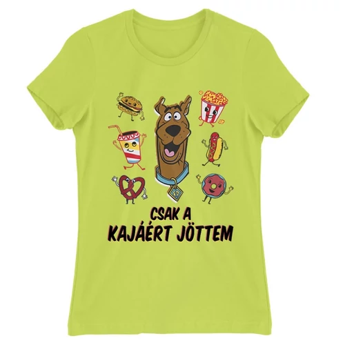 Almazöld Scooby-Doo női rövid ujjú póló - Csak a kajáért jöttem