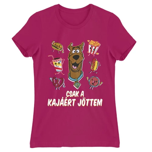 Pink Scooby-Doo női rövid ujjú póló - Csak a kajáért jöttem